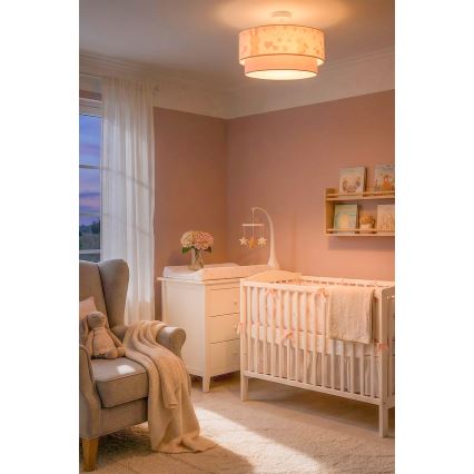 Brilagi-LED Plafonnier pour enfants BOBO 1xE27/60W/230V Ø 40 cm crème/rose/bleu roi