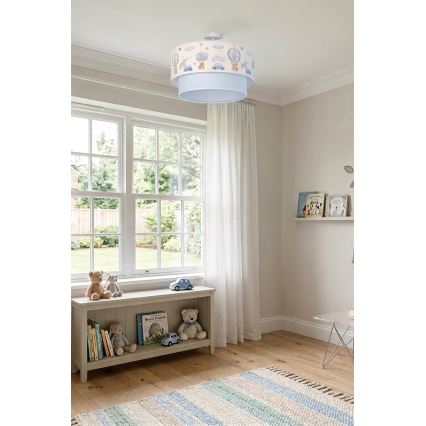 Brilagi - Plafonnier LED enfant en saillie BOBO 1xE27/60W/230V Ø 40 cm crème/bleu/oursons