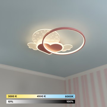 Brilagi - LED Plafonnier pour enfants LOVE LED/48W/230V 3000/4500/6000K rose