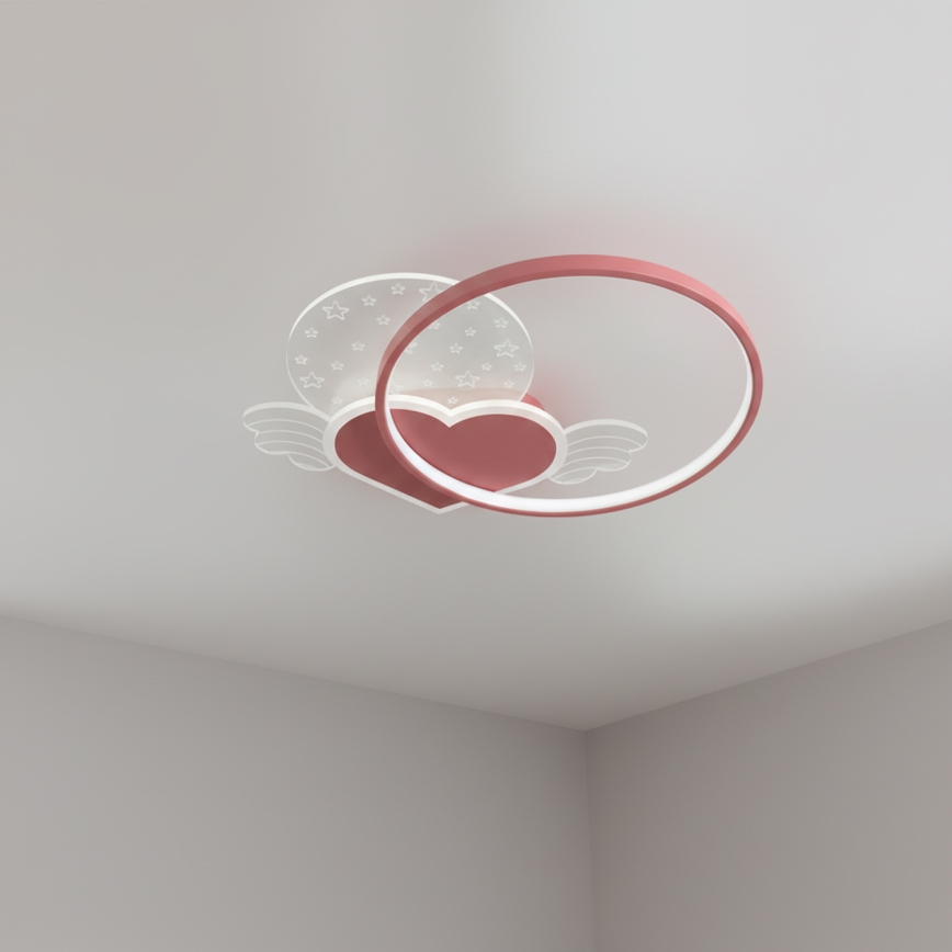 Brilagi - LED Plafonnier pour enfants LOVE LED/48W/230V 3000/4500/6000K rose