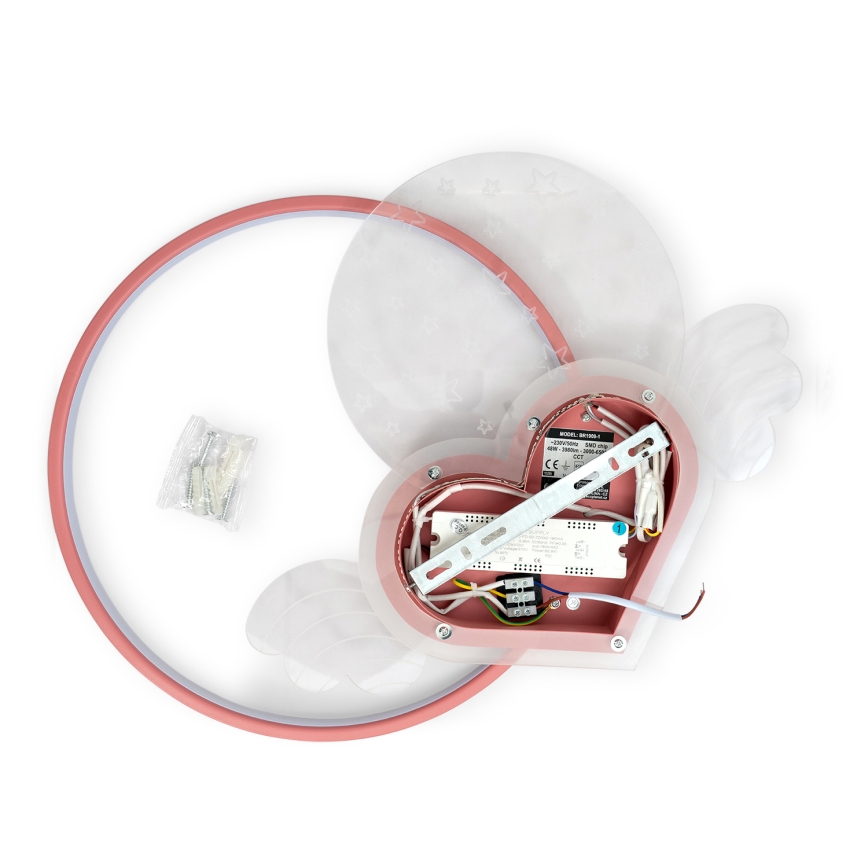 Brilagi - LED Plafonnier pour enfants LOVE LED/48W/230V 3000/4500/6000K rose