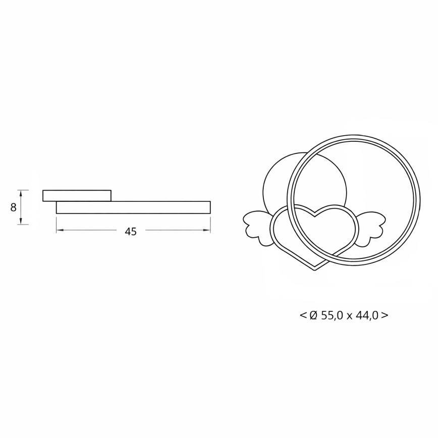 Brilagi - LED Plafonnier pour enfants LOVE LED/48W/230V 3000/4500/6000K rose