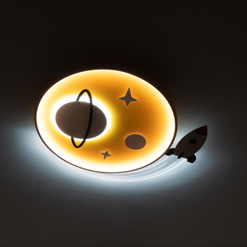 Brilagi - Plafonnier LED pour enfants STARSHIP LED/64W/230V 3000/4500/6000K jaune