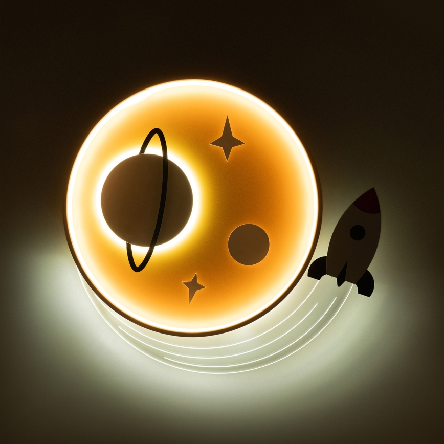 Brilagi - Plafonnier LED pour enfants STARSHIP LED/64W/230V 3000/4500/6000K jaune