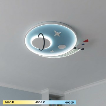 Brilagi -LED Plafonnier pour enfants STARSHIP LED/64W/230V 3000/4500K bleu