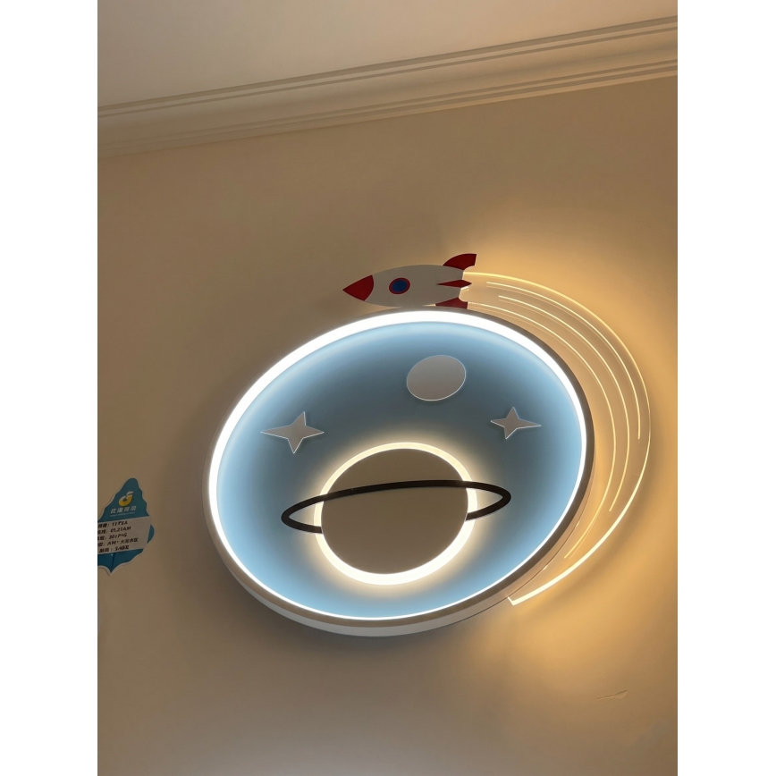 Brilagi -LED Plafonnier pour enfants STARSHIP LED/64W/230V 3000/4500K bleu