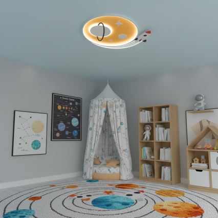 Brilagi -LED Plafonnier pour enfants STARSHIP LED/64W/230V 3000/4500K jaune