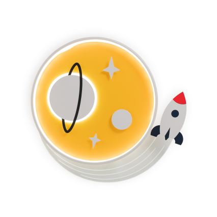 Brilagi -LED Plafonnier pour enfants STARSHIP LED/64W/230V 3000/4500K jaune