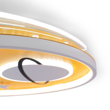 Brilagi -LED Plafonnier pour enfants STARSHIP LED/64W/230V 3000/4500K jaune