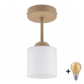 BRILAGI - LED Plafonnier RETRO GLASS 1xE27/60W/230V Ø 10 cm beige/blanc
