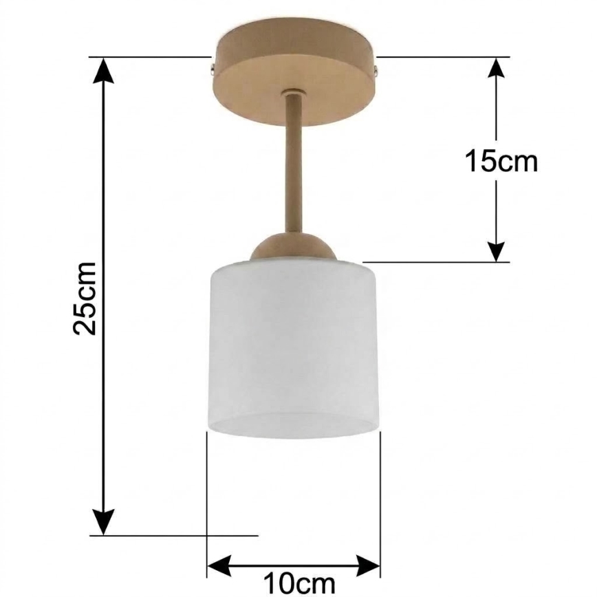 BRILAGI - LED Plafonnier RETRO GLASS 1xE27/60W/230V Ø 10 cm beige/blanc