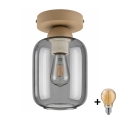 BRILAGI - LED Plafonnier RETRO GLASS 1xE27/60W/230V Ø 14 cm beige/gris fumé