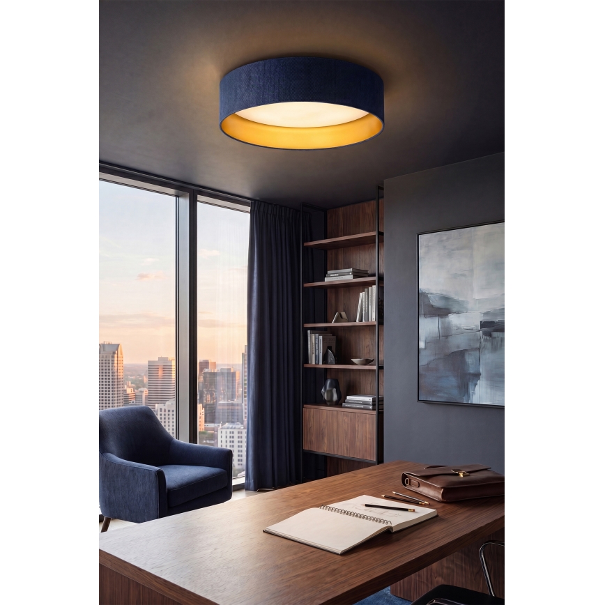Brilagi - Plafonnier LED VELVET SIMPLE LED/24W/230V 3000K Ø 45 cm bleu/doré