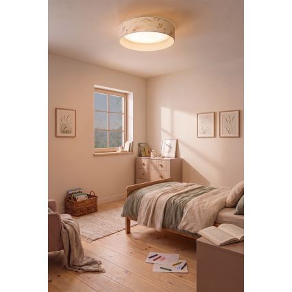 Brilagi - Plafonnier LED VELVET SIMPLE, 36 W, 230 V, 3000 K, Ø 55 cm, blanc à motif floral