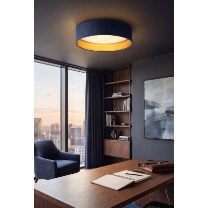 Brilagi - Plafonnier LED VELVET SIMPLE 36W/230V 3000K Ø 55 cm bleu/doré