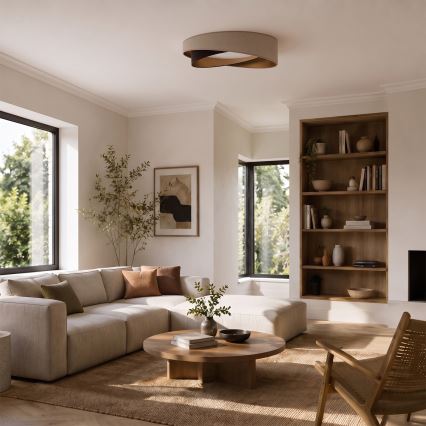 BRILAGI - Plafonnier LED VELVET TWIST LED/24W/230V 4000K Ø 55 cm beige/marron/doré