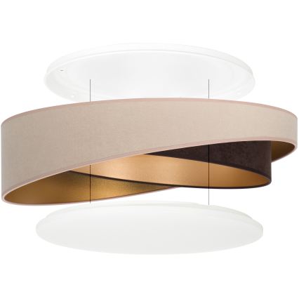 BRILAGI - Plafonnier LED VELVET TWIST LED/24W/230V 4000K Ø 55 cm beige/marron/doré