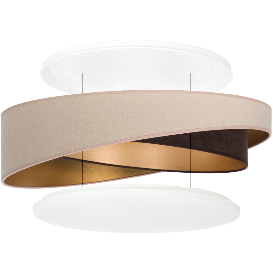 BRILAGI - Plafonnier LED VELVET TWIST LED/24W/230V 4000K Ø 55 cm beige/marron/doré