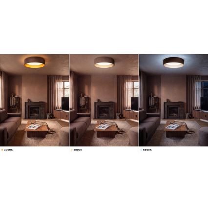 Brilagi - Plafonnier LED VELVET VARI LED/24W/230V 3000/4000/6500K Ø 45 cm brun/doré