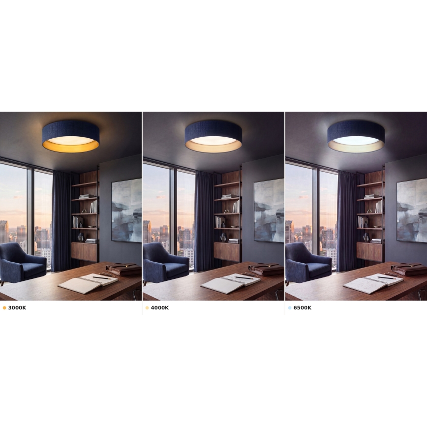 Brilagi - Plafonnier LED VELVET VARI LED/24W/230V 3000/4000/6500K Ø 45 cm bleu/doré