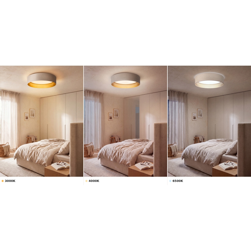 Brilagi - Plafonnier LED VELVET VARI LED/24W/230V 3000/4000/6500 K Ø 45 cm crème/doré