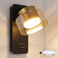 Brilagi - LED RGB+CCT Applique murale dimmable avec port USB AURA LUX 1xGX53/14W/230V 2700-6500K Wi-Fi Tuya noir/doré