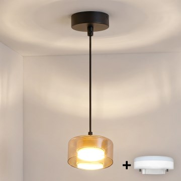 Brilagi - LED RGB+CCT Lustre dimmable suspendu sur câble AURA LUX 1xGX53/14W/230V 2700-6500K Wi-Fi Tuya noir/doré