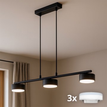 Brilagi - LED RGB+CCT Lustre dimmable suspendu sur câble MONO 3xGX53/14W/230V 2700-6500K Wi-Fi Tuya noir