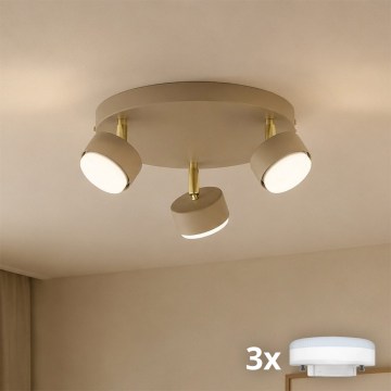 Brilagi - LED RGB+CCT Spot à intensité variable MONO 3xGX53/14W/230V 2700-6500K Wi-Fi Tuya beige/doré