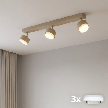 Brilagi - LED RGB+CCT Spot dimmable MONO 3xGX53/14W/230V 2700-6500K Wi-Fi Tuya beige