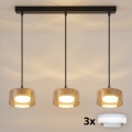 Brilagi - LED RGB+CCT Suspension dimmable sur câble AURA LUX 3xGX53/14W/230V 2700-6500K Wi-Fi Tuya noir/or