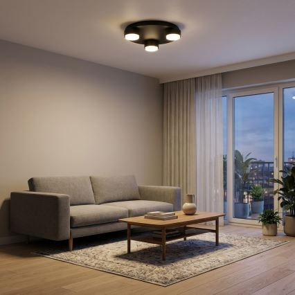 Brilagi - Plafonnier LED RGB+CCT dimmable MONO 3xGX53/14W/230V 2700-6500K Wi-Fi Tuya Ø 30 cm noir