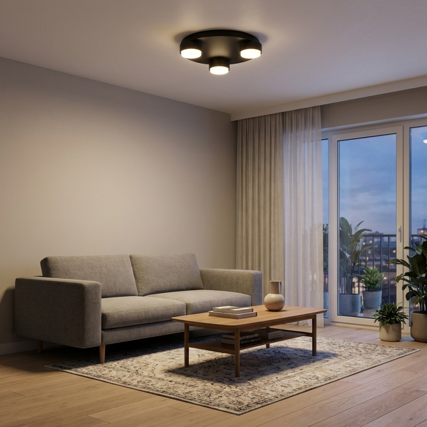 Brilagi - Plafonnier LED RGB+CCT dimmable MONO 3xGX53/14W/230V 2700-6500K Wi-Fi Tuya Ø 30 cm noir