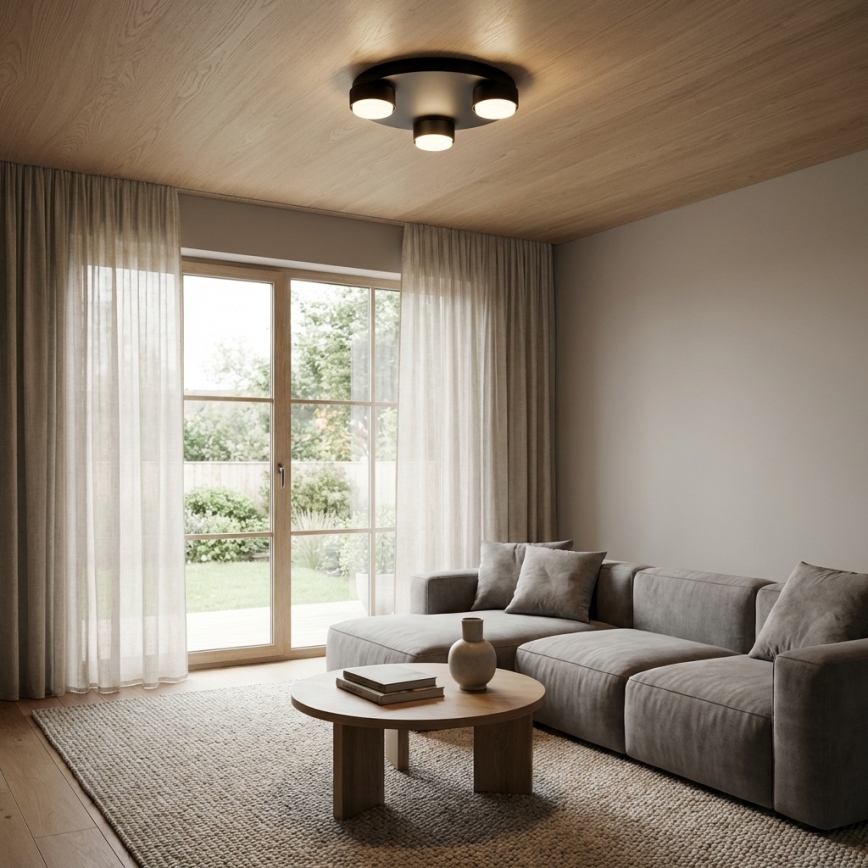 Brilagi - Plafonnier LED RGB+CCT dimmable MONO 3xGX53/14W/230V 2700-6500K Wi-Fi Tuya Ø 30 cm noir
