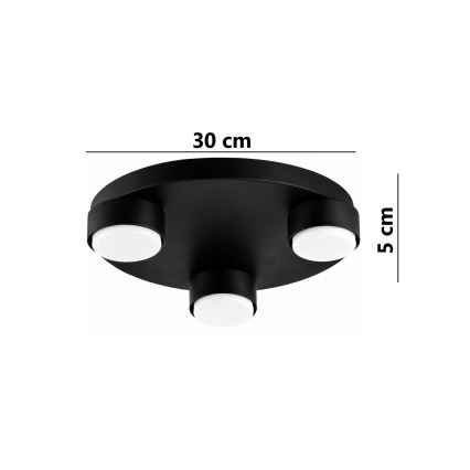 Brilagi - Plafonnier LED RGB+CCT dimmable MONO 3xGX53/14W/230V 2700-6500K Wi-Fi Tuya Ø 30 cm noir