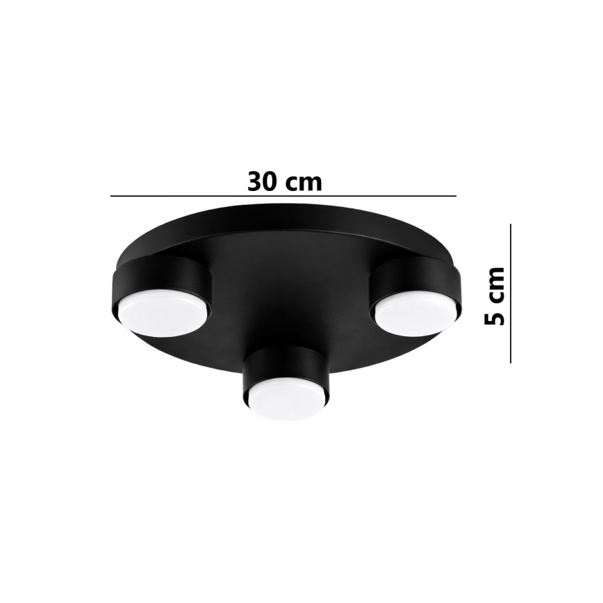 Brilagi - Plafonnier LED RGB+CCT dimmable MONO 3xGX53/14W/230V 2700-6500K Wi-Fi Tuya Ø 30 cm noir