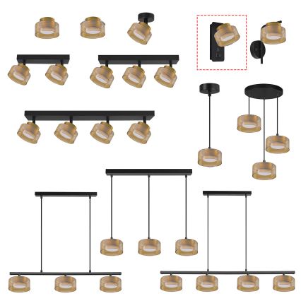 Brilagi - LED RGB+CCT Applique murale dimmable avec port USB AURA LUX 1xGX53/14W/230V 2700-6500K Wi-Fi Tuya noir/doré
