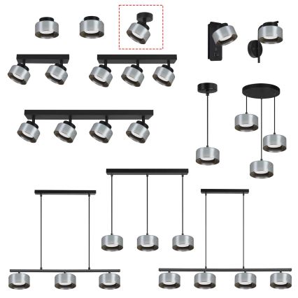 Brilagi - Spot LED RGB+CCT dimmable AURA LUX 1xGX53/14W/230V 2700-6500K Wi-Fi Tuya noir/fumé