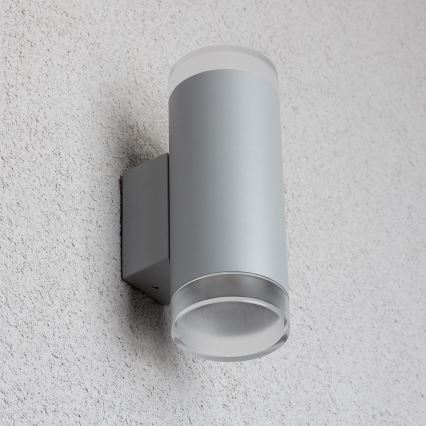 Brilagi - Applique murale LED RGBW dimmable d'extérieur MATERA 2x GU10/4,8W/230V 3000K IP54 gris + télécommande