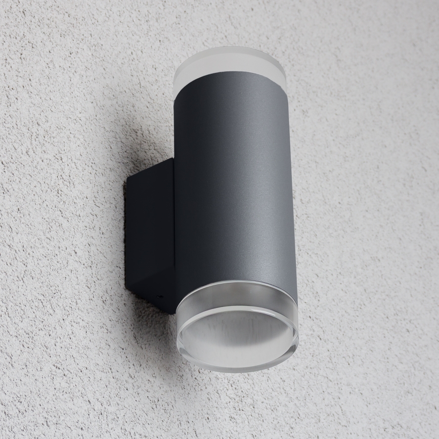 Brilagi - Applique murale d'extérieur LED RGBW dimmable MATERA 2xGU10/6W/230V 3000K IP54 anthracite + télécommande