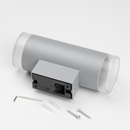 Brilagi - Applique murale LED RGBW dimmable d'extérieur MATERA 2x GU10/6W/230V 3000K IP54 gris + télécommande