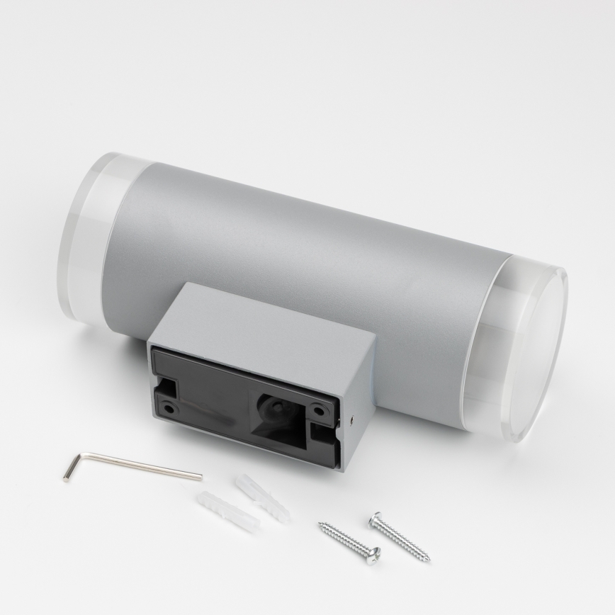 Brilagi - Applique murale LED RGBW dimmable d'extérieur MATERA 2x GU10/6W/230V 3000K IP54 gris + télécommande