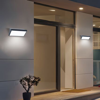 Brilagi - Applique murale d'extérieur LED RGBW à intensité variable TRIANGLE 1xE27/9W/230V 2700-6500K IP65 anthracite