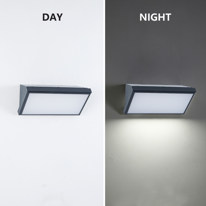 Brilagi - Applique murale d'extérieur LED RGBW à intensité variable TRIANGLE 1xE27/9W/230V 2700-6500K IP65 anthracite