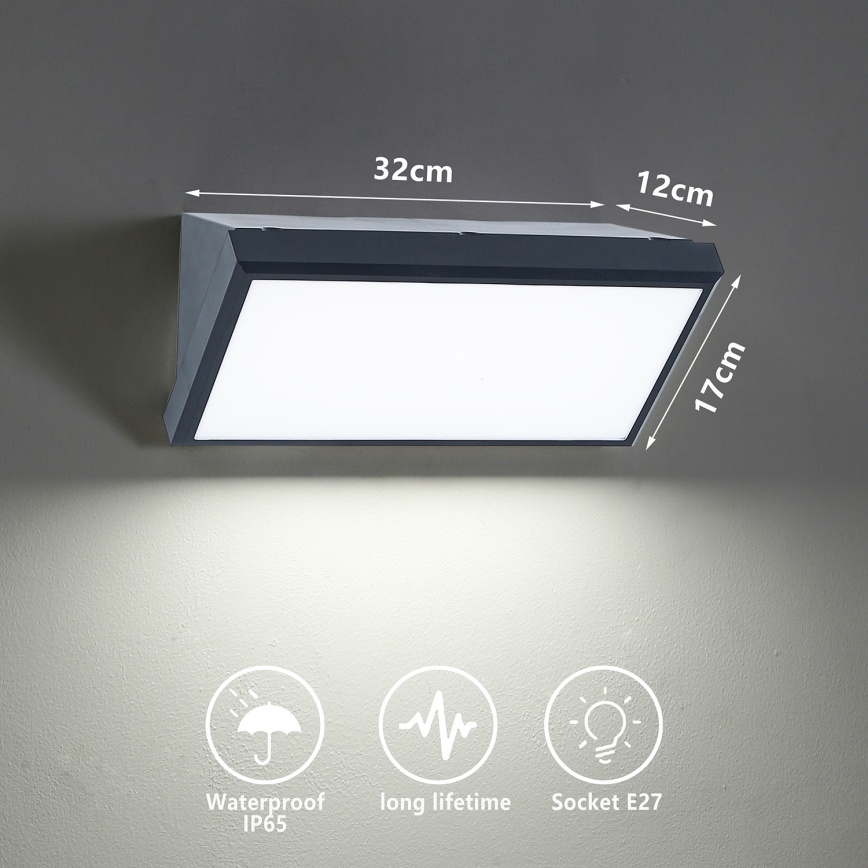 Brilagi - Applique murale d'extérieur LED RGBW à intensité variable TRIANGLE 1xE27/9W/230V 2700-6500K IP65 anthracite