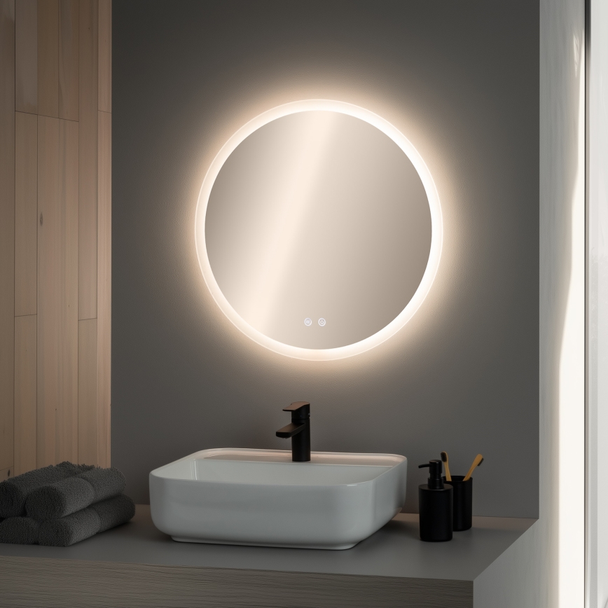 Brilagi - LED RGBW miroir chauffant pour salle de bains CLARA PRO LED/19W/230V Ø 60 cm IP44 CRI 90 à intensité variable + CCT + télécommande