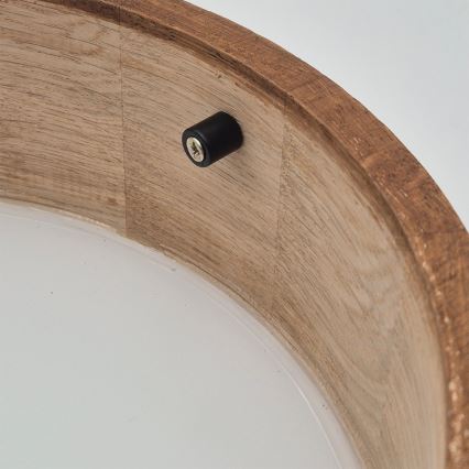 Brilagi - Plafonnier LED RGBW dimmable CARVALHO 1xE27/15W/230V 2700-6500K Wi-Fi chêne Ø 27,5 cm