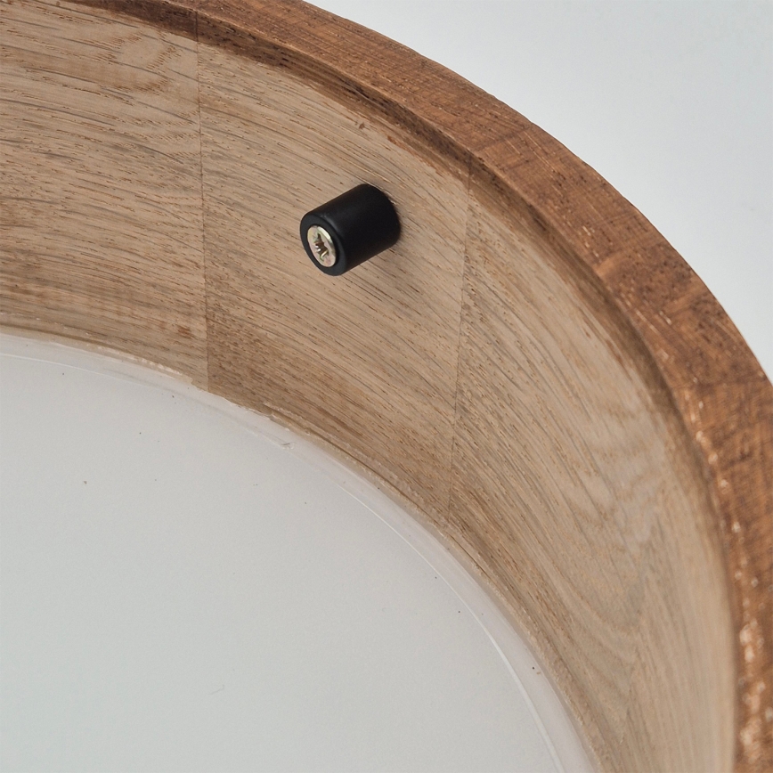 Brilagi - Plafonnier LED RGBW dimmable CARVALHO 1xE27/15W/230V 2700-6500K Wi-Fi chêne Ø 27,5 cm