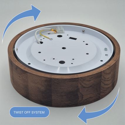 Brilagi - Plafonnier LED RGBW dimmable CARVALHO 1xE27/15W/230V 2700-6500K Wi-Fi chêne Ø 27,5 cm