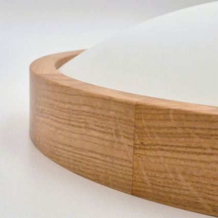 Brilagi - Plafonnier LED RGBW dimmable CARVALHO SLIM 2xE27/15W/230V 2700-6500K Wi-Fi chêne Ø 37 cm